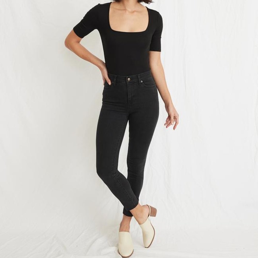 Marine Layer High Skinny Jean in Black